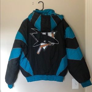 Vintage 90s bubble jacket. NHL San Jose Sharks